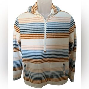 O’NEILL Blue & Tan Stripes Pullover Hoodie Women S Small